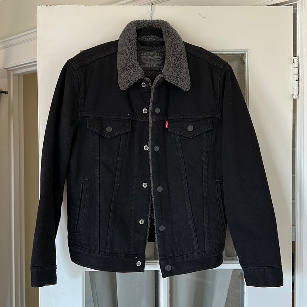 Levi’s Black Denim Sherpa Lined Jacket - Men’s S